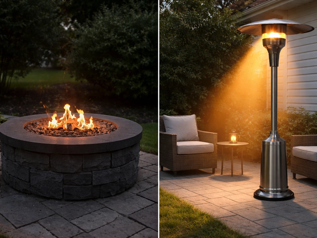patio heater versus fire pit